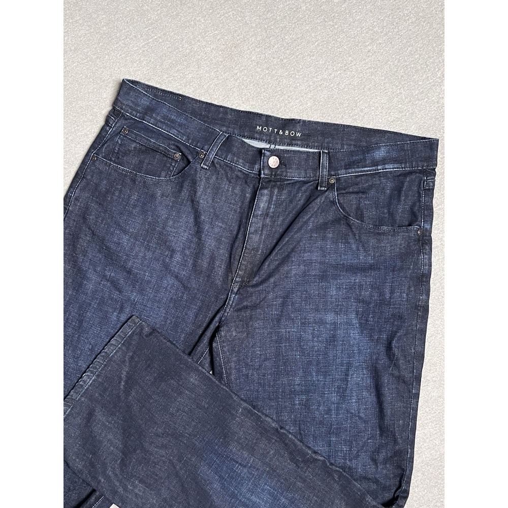 Mott & Bow Jeans Mens 40x32 Blue Dark Wash Denim Mosco Straight Leg Casual